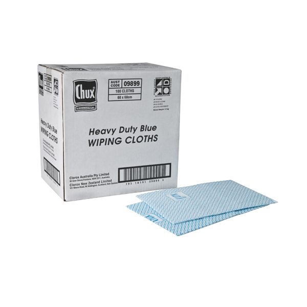 Chux Heavy Duty Food Service Wipes - Blue 600 x 600mm